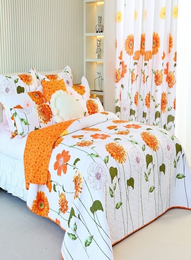 EVENHUG Orange Sunflower Curtains Floral Window Curtain Panels Drapes for Bedroom and Living Room (Pack of 2, 55" W x 84" L) - Image 4